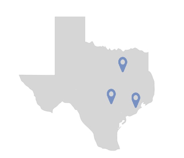 Office Location Texas with map pin on it